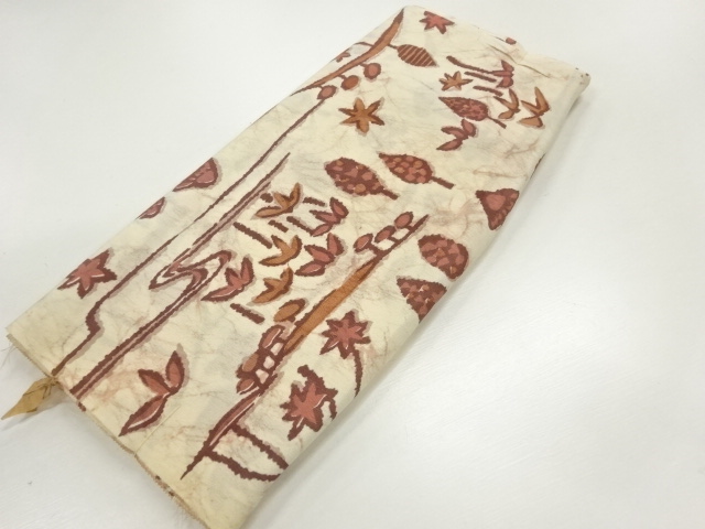 JAPANESE KIMONO / ANTIQUE ARAIHARI  FOR HAORI / SILK / SCENERY